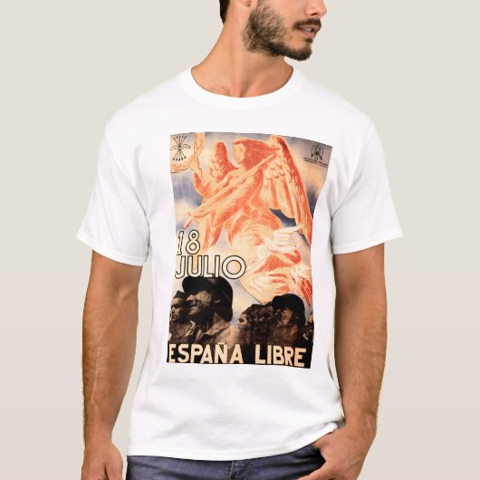 T-shirt 18 JULIO ESPANA LIBRE Propagande de la guerre civi (Devant)