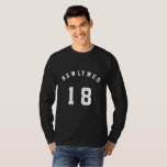 T-shirt 18 mariée et mariée<br><div class="desc">Le graphisme moderne parfait assorti cadeau/vêtement mariage nouvellement marié pour le couple heureux marié en 2018. Idéal en lune de miel pour montrer votre nouveau statut marié, mari et femme, marié et marié, et non plus petit ami et petite amie ou fiancé et fiancée. Un cadeau d'anniversaire réfléchi. Changez le...</div>