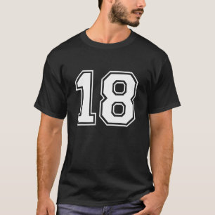 T-shirt 18 Numéro de sport Ventilateur Meilleur joueur Num