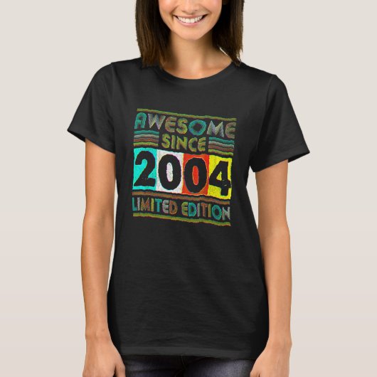 T-shirt 18 Year Old  Awesome Since 2004 18th Birthday Retr (Devant)