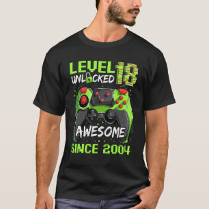 T-shirt 18 Years Old Gamer Man Birthday Awesome Since 200