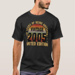 T-shirt 18 Years Old Vintage 2005  18th Birthday whit 1<br><div class="desc">18 Years Old Vintage 2005  18th Birthday whit 1.</div>