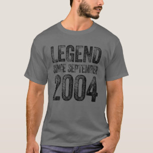 T-shirt 18E Anniversaire Fin Septembre Né 18 Ans Légende S