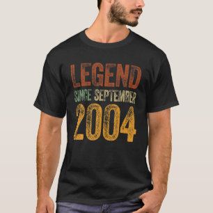 T-shirt 18E Anniversaire Fin Septembre Né 18 Ans Légende S