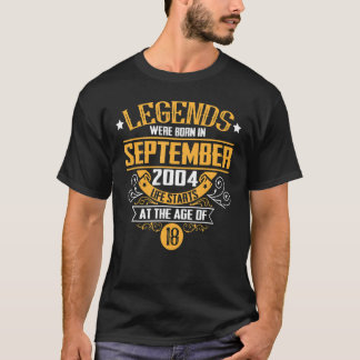 T-shirt 18E Anniversaire Légendes Sont Nées En Septembre 2