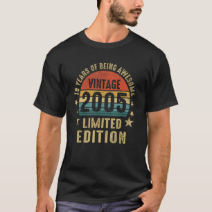 T-shirt 18e anniversaire Vintage 2005 18 ans