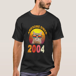 T-shirt 18H Anniversaire Vintage Chat stupéfiant depuis 20