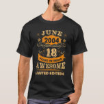 T-shirt 18Year Old Gift Vintage June 2004 18Th Birthday<br><div class="desc">18Year Old Gift Vintage June 2004 18th Birthday</div>