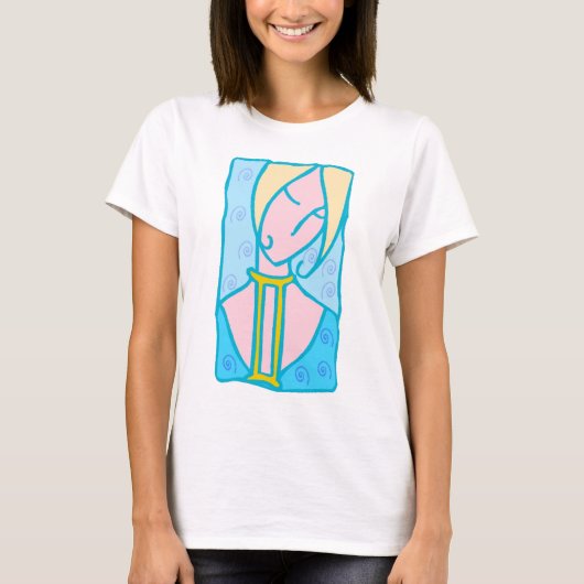 T-shirt 1920 Femme Gemini en bleu avec symbole (Devant)