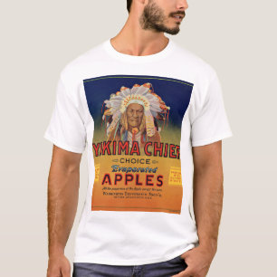 T-shirt 1920 Yakima Chef étiquette évaporé des pommes