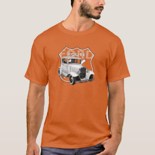 T-shirt 1930 Modèle A. Route de la Hotrod classique blanc