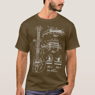 T-shirt 1940 Iconique Guitare Brevet Dessin Musique Joueur