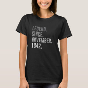 T-shirt 1942 80e anniversaire Légende Vintage depuis le 1e