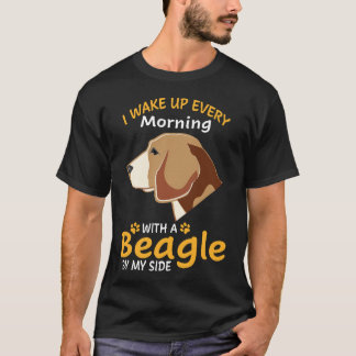 T-shirt 194 Je me réveille chaque matin avec un Beagle à m