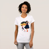 T-shirt 1950 à damiers jaune noir et blanc (Devant entier)