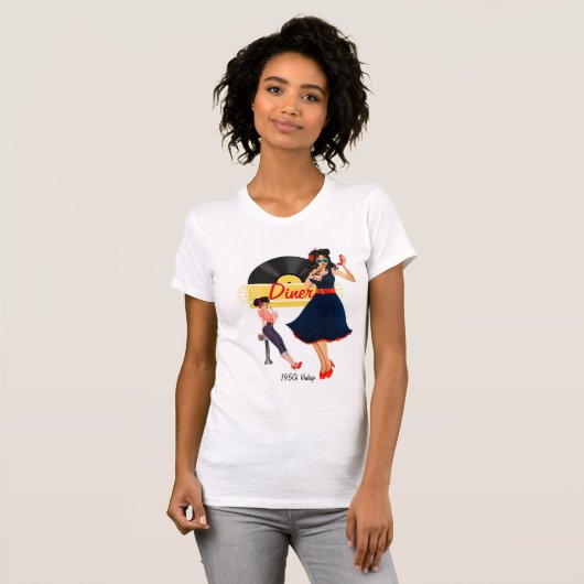 T-shirt 1950 à damiers jaune noir et blanc (Devant entier)