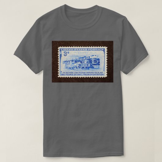 T-shirt 1952 3c B amp O Cachet de poste ferroviaire (Design devant)