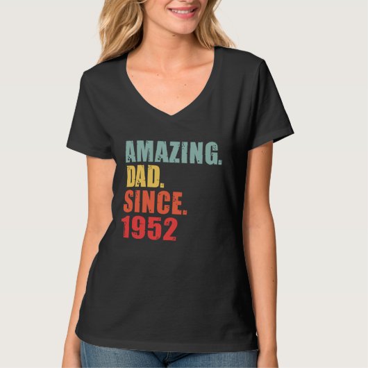 T-shirt 1952 Amazing Dad Since 1952 (Devant)