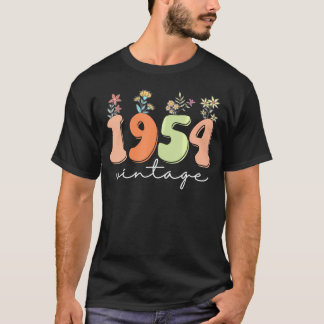T-shirt 1954 Fleurs sauvages De 69 Ans 69E Anniversaire Fe