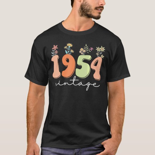 T-shirt 1954 Fleurs sauvages De 69 Ans 69E Anniversaire Fe (Devant)