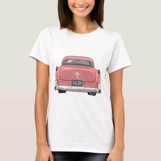 T-shirt 1955 Cadillac roses (Devant)