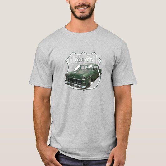 T-shirt 1955 Chevrolet Bel Air. 55 Green Chevy. Américain (Devant)