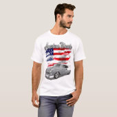T-shirt 1955 Silver Grey and White Bel Air American Muscle (Devant entier)