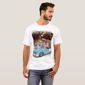 T-shirt 1955 Skyline Blue Chevy Bel Air Old School Imprimé (Devant entier)