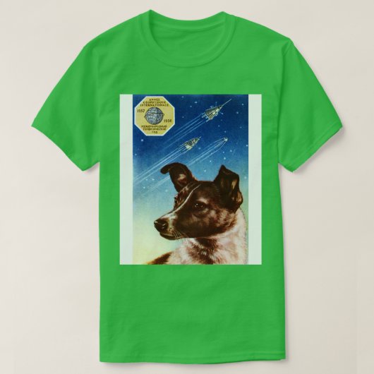 T-shirt 1958 Laika Premier chien dans l'espace (Design devant)