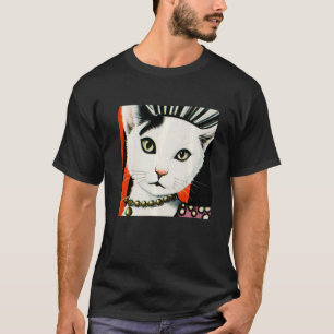 T-shirt 1960 Stunning Mode Female Chat Gros plan