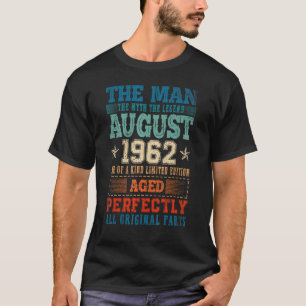 T-shirt 1962 Ans Vintage Août 1962 60e Anniversaire