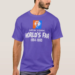 T-shirt 196465 New York Worlds Fair Color Text All White