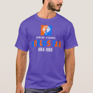 T-shirt 196465 New York Worlds Fair Color Text Blanc
