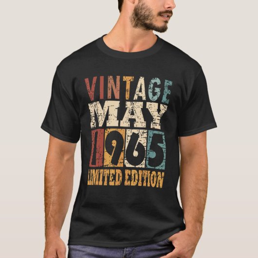 T-shirt 1965 Année De Naissance En Mai Dit (Devant)