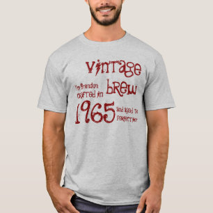 T-shirt 1965 ou TOUS gris d'anniversaire de Brew vintage