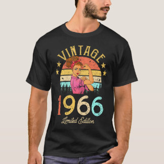 T-shirt 1966 Fait En 1966 56E Anniversaire Femmes 56 Ans