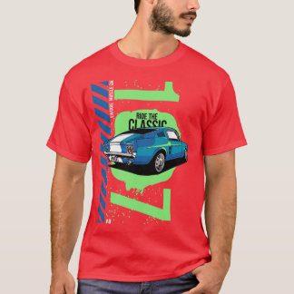 T-shirt 1967 Patriotique American V8 Muscle Pony Mustang 1