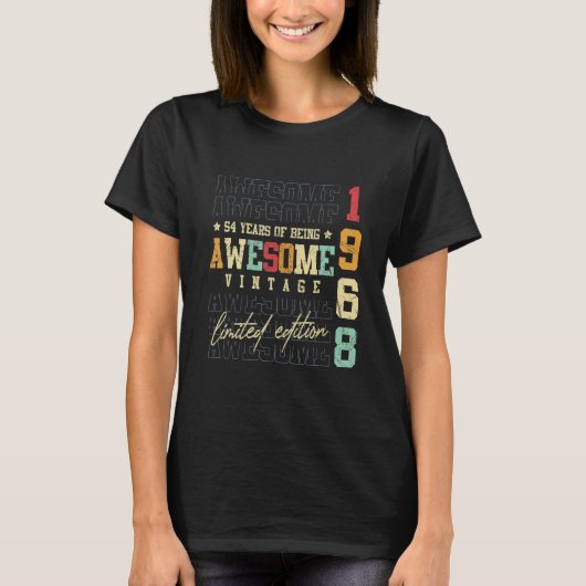 T-shirt 1968 54 Ans 54e Anniversaire (Devant)