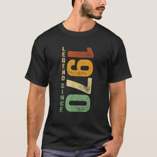 T-shirt 1970 Anniversaire Légende Depuis 1970 Cadeaux Né E