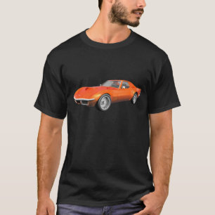 T-shirt 1970 Corvette Sports Car : Fin orange :
