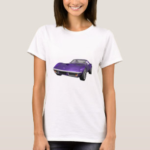 T-shirt 1970 Corvette Sports Car : Finition violette :