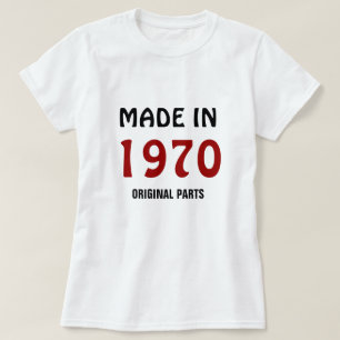 T-shirt 1970, Fabriqué en 1970, Pièces d'Origine