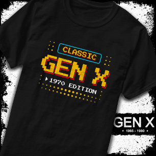 T-shirt 1970 Gen X Classic Retro Gamer Jeu Anniversaire