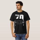 T-shirt 1970 Pontiac GTO vue sur le grill avant avec année (Devant entier)