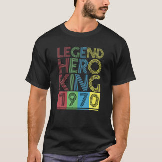 T-shirt 1970 Vintage I Legend Hero King Cadeau d'anniversa