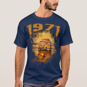 T-shirt 1971 Vintage Hippie Van Anniversaire Retro les ann