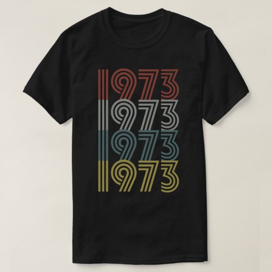 T-shirt 1973 Anniversaire Style rétro (Design devant)