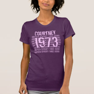 T-shirt 1973 ou toute année 50e anniversaire Cadeau violet