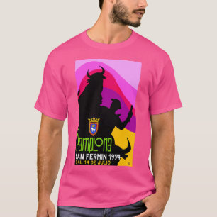T-shirt 1974 Espagne Pampelune Tenue De L'Affiche Des Bull