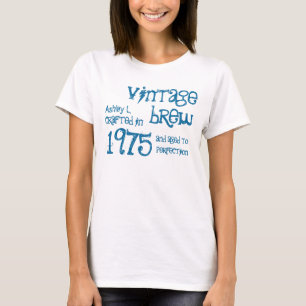 T-shirt 1975 Anniversaire Année Race Vintage Nom personnal